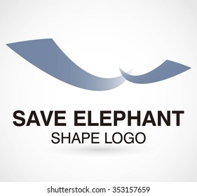 Elephant trunk abstract vector and logo design or template animal business icon of company identity symbol concept