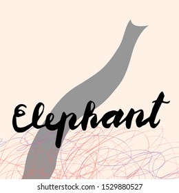 elephant trunk and animation isolated on background, icon symbol for your web site design, icon, poster. Vector illustration.