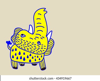 Elephant trunk holds up to the top, Art colouring book, hand drawn, illustration bird, T-shirt Graphics, cute cartoon characters 