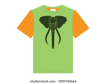 Elephant t-shirt design, vector illustration