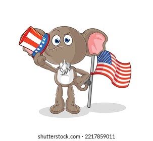 el personaje del tío elefante. vector de mascota de dibujos animados