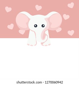 Elephant valentine card to write