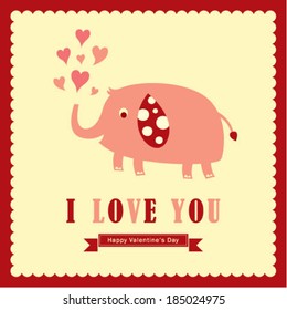 elephant valentine greeting card