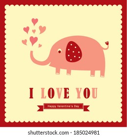 elephant valentine greeting card