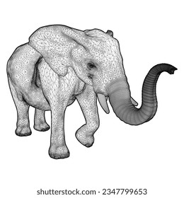 Elephant Vector 02. Isolated On White Background. A Vector Illustration Of An Elephant.