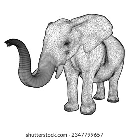 Elephant Vector 03. Isolated On White Background. A Vector Illustration Of An Elephant.