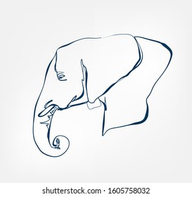  elephant vector animal wild one line design