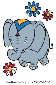 Elephant vector. Animals cartoon. Cartoon elephant isolated on white background