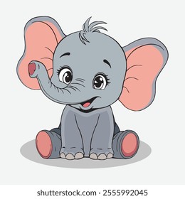 Elephant vector art illustration on a white background