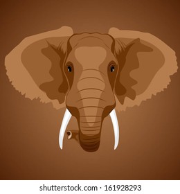 Elephant vector. brown background.jpg