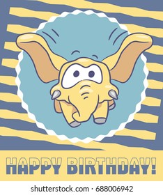 Elephant vector cartoon for greeting card and design.