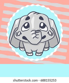 Elephant vector cartoon for greeting card and design.