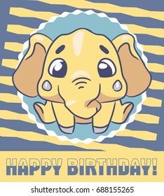Elephant vector cartoon for greeting card and design.