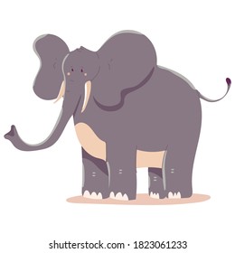 Elephant vector cartoon illustration isolated on a white background.