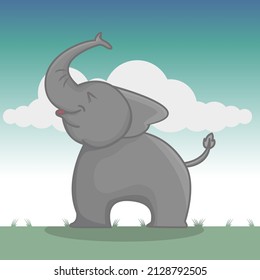 elephant vector character, good for children books, story character, sticker printing and ect.