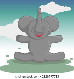 Elefantenvektorfigur, gut für Kinder Buch, Story Charakter, Aufkleber Druck und vieles mehr.