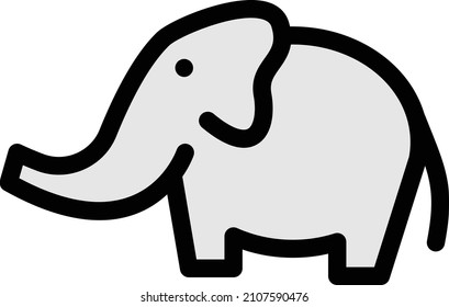 elephant vector color line icon