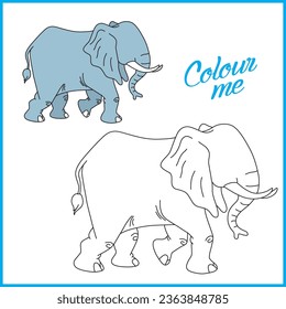 Elephant vector colouring book for kids