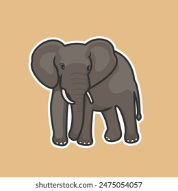 An Elephant Vector Cute Illustration