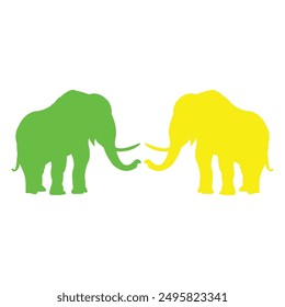elephant vector design with bright colors and white background