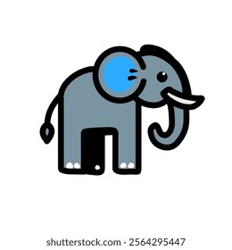 elephant vector design illustration, elephant icon, elephant logo, elephant sticker, animal design, very good as a sticker.