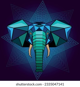 elefante vectorial geométrico y colores