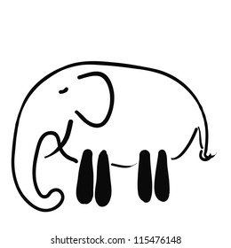 elephant vector hand drawing