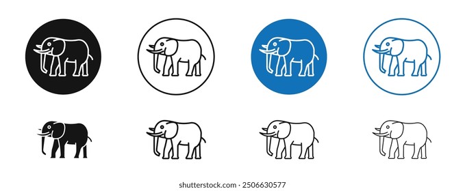 Elephant vector icon in black and blue colors