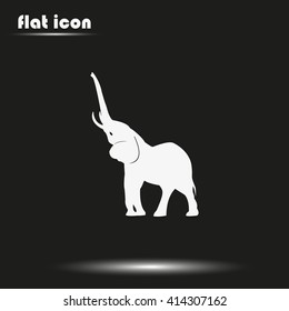 Elephant vector icon. Flat animal illustration.