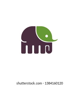 Elephant vector icon. Elephant green logo