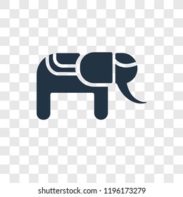 Elephant vector icon isolated on transparent background, Elephant transparency logo concept