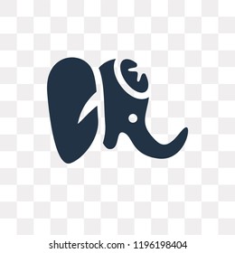 Elephant vector icon isolated on transparent background, Elephant transparency concept can be used web and mobile