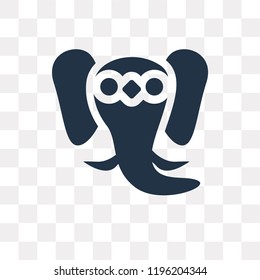 Elephant vector icon isolated on transparent background, Elephant transparency concept can be used web and mobile