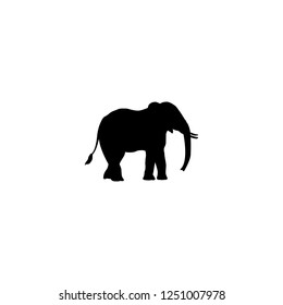 Vektorillustration des Elefanten. Elefantenzeichen auf weißem Hintergrund. Elefantensymbol für Web und App
