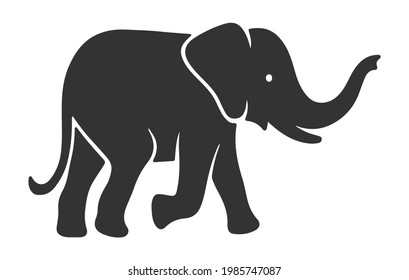elephant vector icon. elephant sign on white background. 