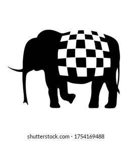 Elephant vector, icon. Vector silhouette of a elephant on a white background.