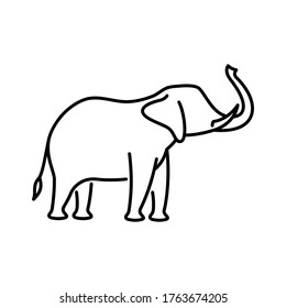 Icono vector elefante. Animales salvajes. Fauna africana, india, asiática.