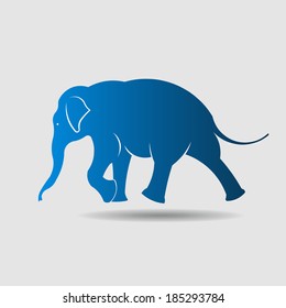 Elephant vector icon.Walking movement.