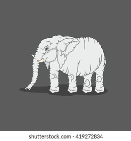 Hand Drawing Vintage Elephant Vector Illustration: vector de stock ...
