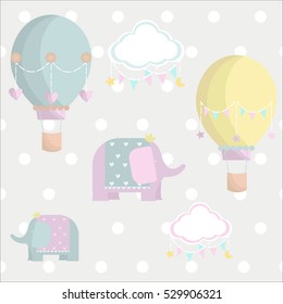 Elephant, vector illustration, can be used for kid's or baby's shirt design, fashion print design, fashion graphic, t-shirt, kids wear