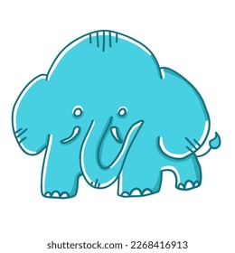 Elephant vector illustration in cartoon flat style isolated on white background.