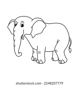 Elephant vector illustration. Cartoon Elephant. Elephant hand draw isolated.