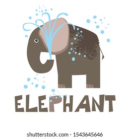 Elephant. Vector illustration for children's creativity. A banner with a charming object in the background.  