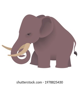 Elephant. Vector illustration isolated on white background.
