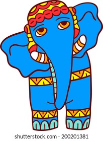 Elephant vector illustration isolated on white.