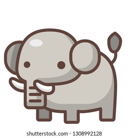 An elephant vector illustration in line color design