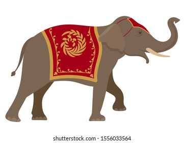 Elephant. Vector illustration on white background.