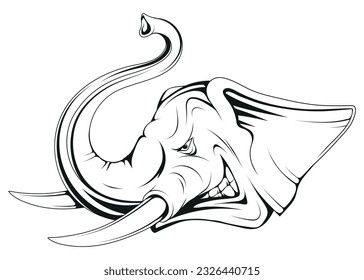 Elephant. Vector illustration of a sketch the great african elephant is the largest terrestrial mammal