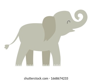 
Elephant vector illustration. Sri Lanka asian happy elephant. Cartoon animal character. Isolated icon on white background