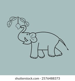 Elephant vector illustration elephant want to try eating.